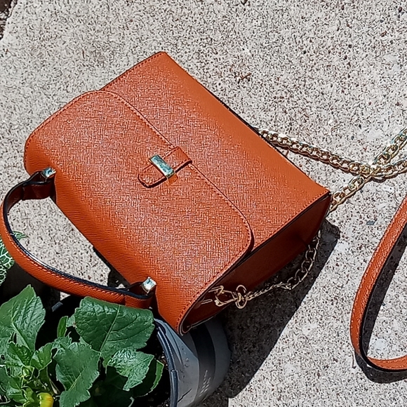 Terracotta crossbody handbag purse chain mini bag new - Picture 2 of 5